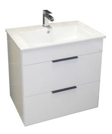 Jika CUBE mosdószekrény 65x43 cm-es mosdóval, 2 fiókkal, fehér H4536021763001