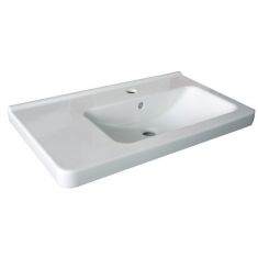 Jika CUBITO asszimetrikus mosdó 75 cm, bal, csaplyukkal, Jika perla fehér H8124211001041