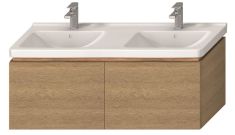 Jika CUBITO mosdószekrény, 130 cm-es mosdóhoz, tölgy, 2 fiókkal H40J4274015191