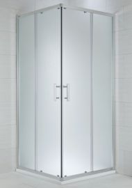 Jika CUBITO szögletes zuhanykabin, 90x90 cm, ezüst profil, arctic dekor üveg H2512420026661