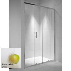 Jika CUBITO zuhanyajtó, 100x195 cm, 1 eltolható és 1 fix rész, arctic dekor üveg H2422430026661