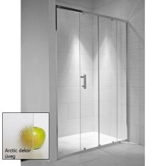 Jika CUBITO zuhanyajtó, 140x195 cm, 1 eltolható és 1 fix rész, arctic dekor üveg H2422480026661