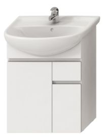 Jika LYRA mosdószekrény, 60 cm-es mosdóhoz, 2 ajtóval, 1 fiókkal fehér lakk/fehér H4531220383001