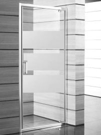 Jika LYRA PLUS egy részes zuhanykabin ajtó, 90 cm, csíkos üveg, fehér fogantyú H2543820006651