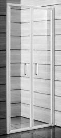 Jika LYRA PLUS Kettős zuhanyajtó, 90 cm, átlátszó üveg fehér fogantyúval H2563820006681