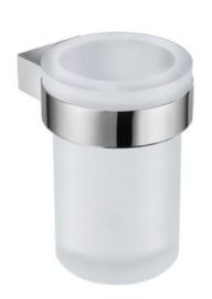 Jika PURE pohártartó, fali, krómozott, 11,5 cm magas; üveg betéttel H3823B10040001