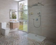 Jika PURE 120 zuhanyfal, rögzített, két támasszal H2674200026681