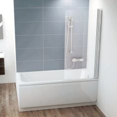 Ravak CVS1-80 kádparaván, 1 részes, jobbos, 80x150 cm, szatén keret+Transparent üveg 7QR40U00Z1