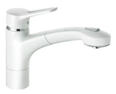 Kludi MX mosogató csaptelep, kihúzható zuhanyfejes, fehér/króm 399419262