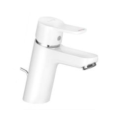 Kludi PURE&EASY egykaros mosdó csaptelep 70 NA, lefolyógarnitúrával, fehér/króm, 373829165