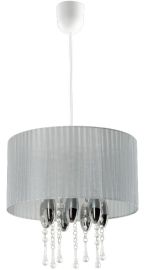 Lampex CAMILLA függőlámpa, kristály dekorral, d36cm, E27, 1x60W, szürke/króm, 661/1 POP