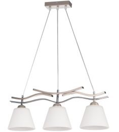 Lampex ERIS függőlámpa, 65x70cm, E27, 3x60W, ezüst/króm/fehér, 554/3