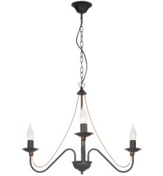 Lampex MONIC csillár, d63cm, E14, 3x60W, fekete/vörösréz, 519/3 CZA