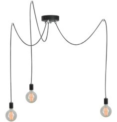 Lampex RAGNO függőlámpa, 30-250x30-250cm, E27, 3x60W, fekete, 656/3