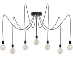 Lampex RAGNO függőlámpa, 30-500x30-250cm, E27, 7x60W, fekete, 656/7