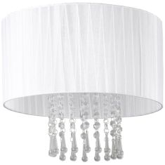 Lampex WENECJA mennyezeti lámpa, kristály dekorral, d36cm, E27, 1x60W, fehér, 153/1P BIA