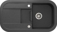 Marmorin LAVER egymedencés gránit mosogató, gyümölcsmosóval csepegtetővel, fekete 510513002