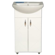 Libra LIBRA 500 mosdószekrény mosdóval, 80x50x39.5 cm, magasfényű fehér, MDF 06201728-13