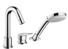 Hansgrohe LOGIS 3 lyukú, peremre szerelhető kádtöltő csaptelep kézizuhannyal, króm 71310000