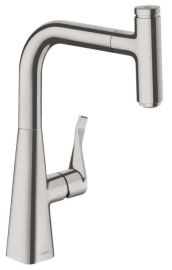 Hansgrohe M7115-H240 mosogató csaptelep 240 mm, kihúzható fejjel, nemesacél felület 73802800