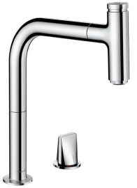 Hansgrohe M7119-H200 2-lyukú mosogató csaptelep kihúzható fejjel, króm 73804000