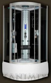 Sanimix magastálcás hidromasszázs zuhanykabin, 100x100x222 cm, elektronikával, fekete 22.56.5.0