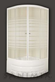 Sanimix magastálcás íves zuhanykabin, 90x90x200 cm, fehér profil 22.44.5