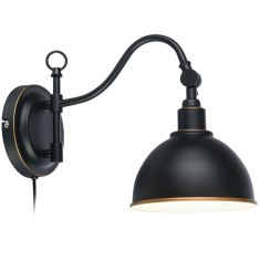 Markslöjd EKELUND fali lámpa, fekete/barna, E27, 40W 104636