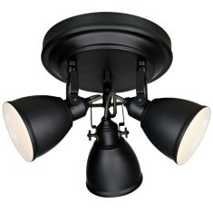 Markslöjd FJALLBACKA mennyezeti lámpa, matt fekete, E14, 3x40W 105815