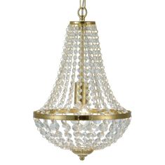 Markslöjd GRÄNSÖ kristály csillár, 30 cm, szálcsiszolt sárgaréz, E27, 1x60W 106118