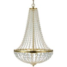 Markslöjd GRÄNSÖ kristály csillár, 40 cm, szálcsiszolt sárgaréz, E14, 2x40W 106119