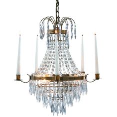 Markslöjd KRAGEHOLM kristály csillár, antik réz, 50 cm, E14, 3x40W 100602