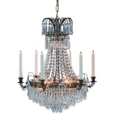 Markslöjd LACKÖ csillár, antik/kristály, E14, 7x40W 100649