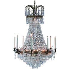 Markslöjd LACKÖ csillár, antik/kristály, E14, 9x40W 100659