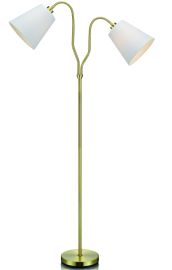 Markslöjd MODENA állólámpa, sárgaréz/fehér, E27, 2x60W 105274