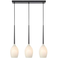 Markslöjd SALUT függőlámpa, fekete/opál üveg, E14, 3x40W 106808