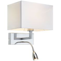 Markslöjd SAVOY fali lámpa, króm/fehér, E27+LED, 60W+3W 106307