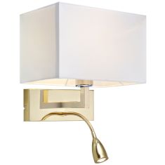 Markslöjd SAVOY fali lámpa, sárgaréz/fehér, E27+LED, 60W+3W 106308