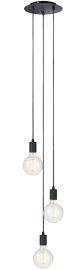 Markslöjd SKY függőlámpa, fekete, E27, 3x60W 106334