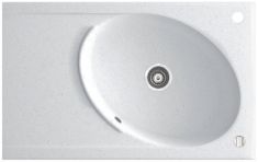 Marmorin TONO egymedencés gránit mosogató, csepegtetővel, fehér 430113006