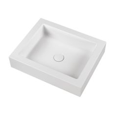 Marmy HOPE ráépíthető mosdó, 50x40 cm, öntött márvány, fényes fehér