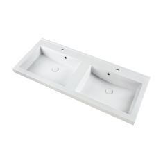 Marmy IMOLA öntött márvány beépíthető dupla mosdó 120x50 cm 6 010 30 12 42 18