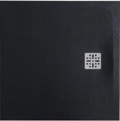 Marmy DOLOMITE szögletes, öntött márvány zuhanytálca, 100x100 cm, matt fekete 80 7851 10 10 54