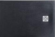 Marmy DOLOMITE szögletes, öntött márvány zuhanytálca, 80x120 cm, matt fekete 80 7640 80 12 54