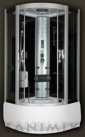 Sanimix mélytálcás hidromasszázs gőzkabin, 100x100x222 cm, kádtöltővel, fekete 22.56.5/3