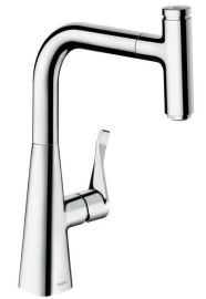 Hansgrohe Metris Select mosogató csaptelep kihúzható zuhanyfejjel, króm 14857000