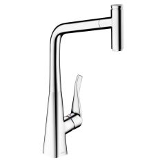 Hansgrohe METRIS Select egykaros mosogató csaptelep, kihúzható zuhanyfejes, króm 14884000