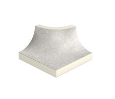 MISTERY WHITE 116 4x4 Domború alsó sarokelem Rosagres