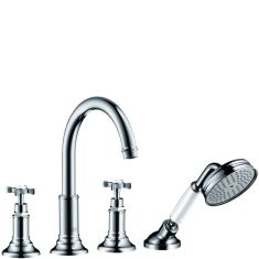 Hansgrohe AXOR MONTREUX 4-lyukú, peremre szerelhető kádtöltő csaptelep, szálcsiszolt nikkel 16546820