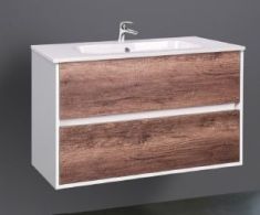 Wellis GINGER 80 2 fiókos mosdószekrény 79x45x55 cm, fehér/mogyoró színű 17020516-546